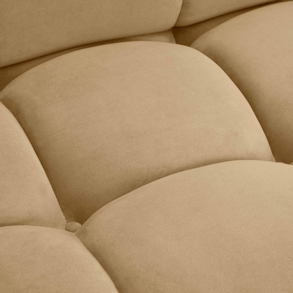 Huggy Cafe Au Lait Velvet Loveseat