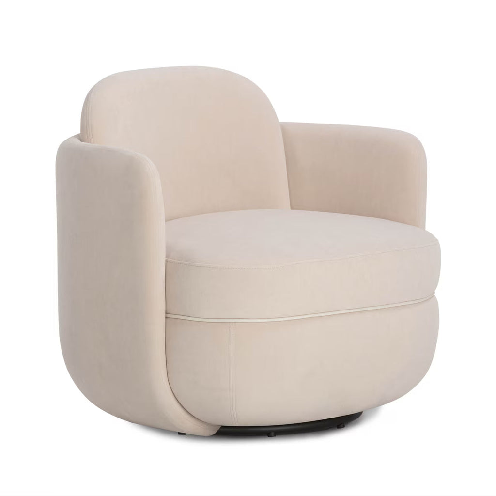 Sofie Light Blush Velvet Swivel Chair