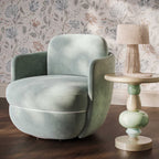 Sofie Mint Green Velvet Swivel Chair