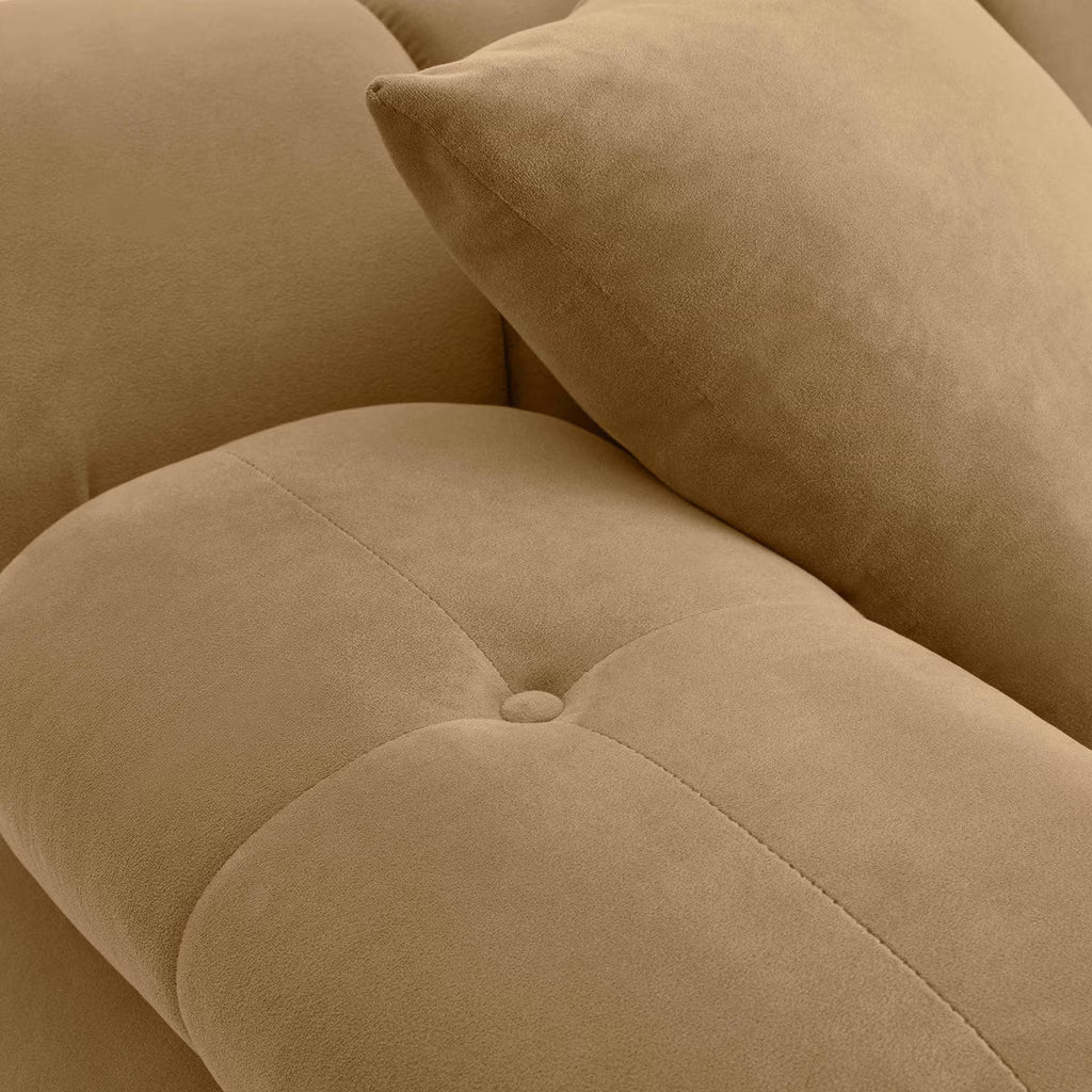 Huggy Cafe Au Lait Velvet Modular Armless Chair