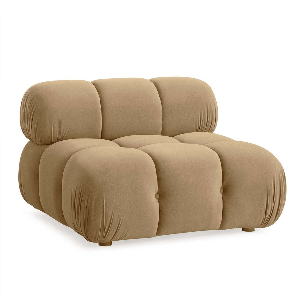 Huggy Cafe Au Lait Velvet Modular Armless Chair