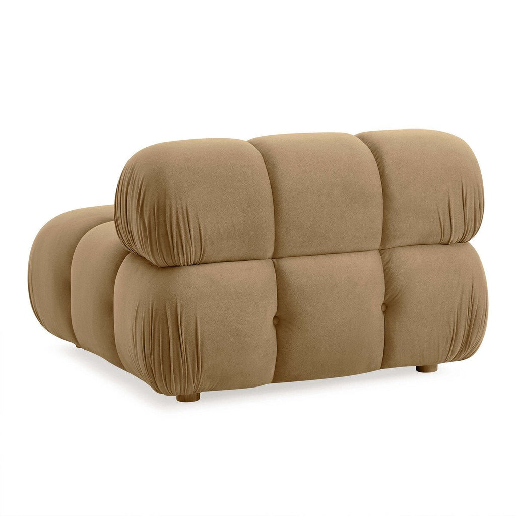 Huggy Cafe Au Lait Velvet Modular Armless Chair