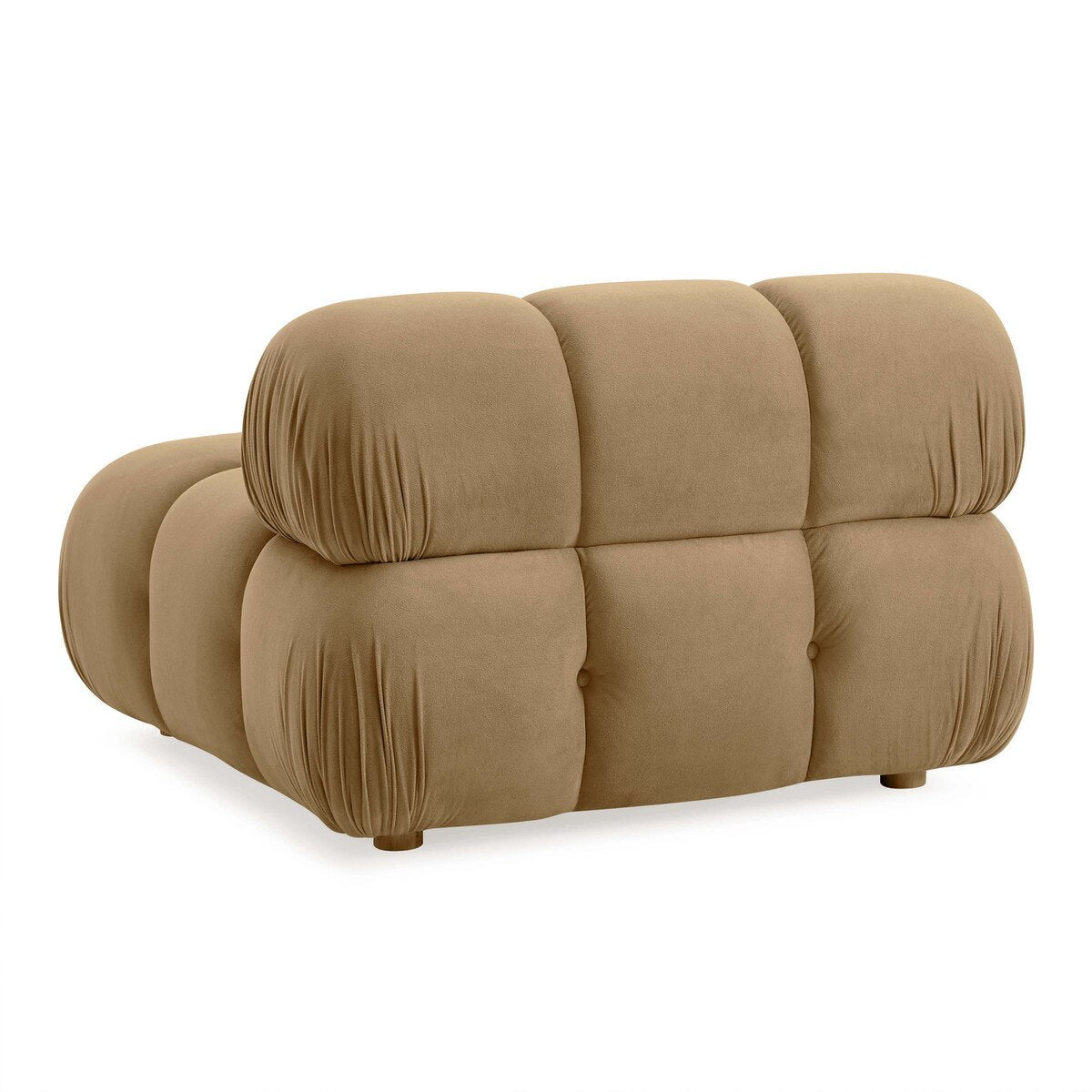 Huggy Cafe Au Lait Velvet Modular Armless Chair