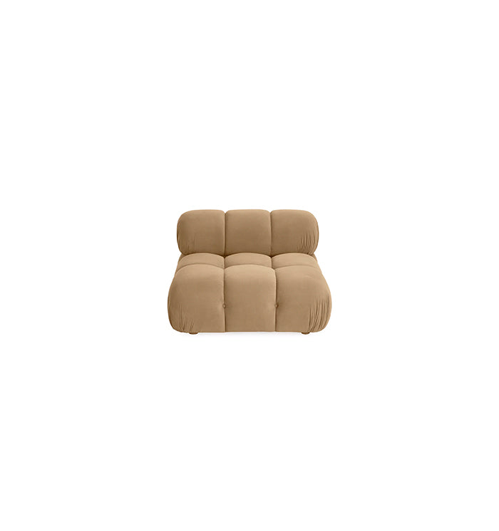 Huggy Cafe Au Lait Velvet Modular Armless Chair