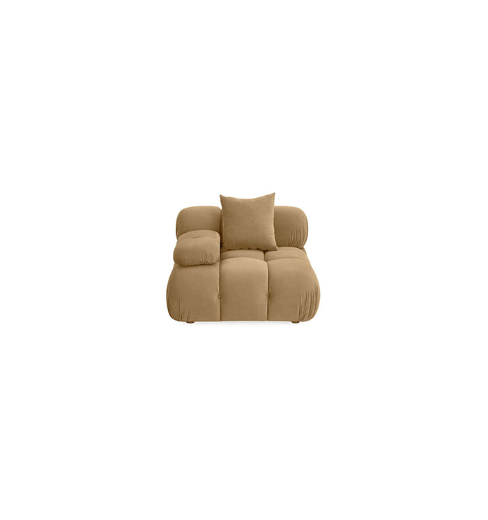 Huggy Cafe Au Lait Velvet Modular Corner Chair