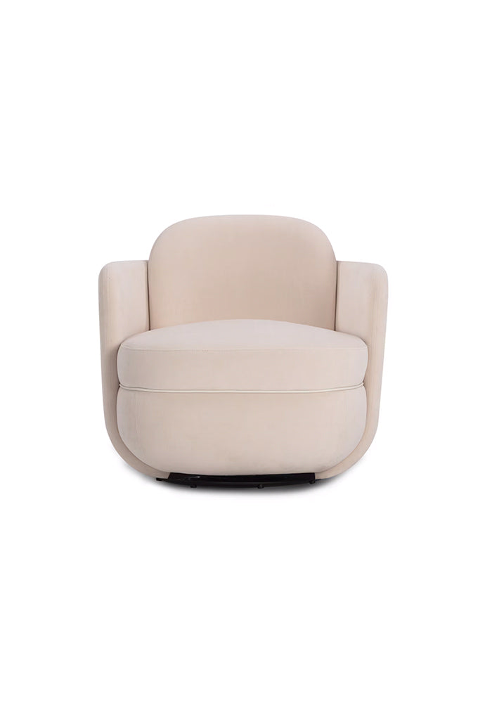 Sofie Light Blush Velvet Swivel Chair