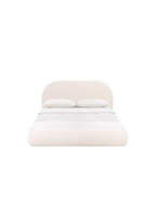 Barry Cream Textured Velvet Queen Bed